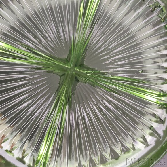 Vintage Depression Uranium Glass 12-Sided 4 Part Relish Dish - Picture 9 of 13